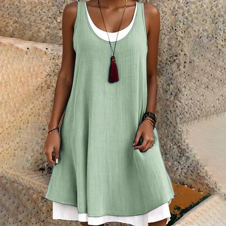 Sunlit Sleeveless Midi Dress.