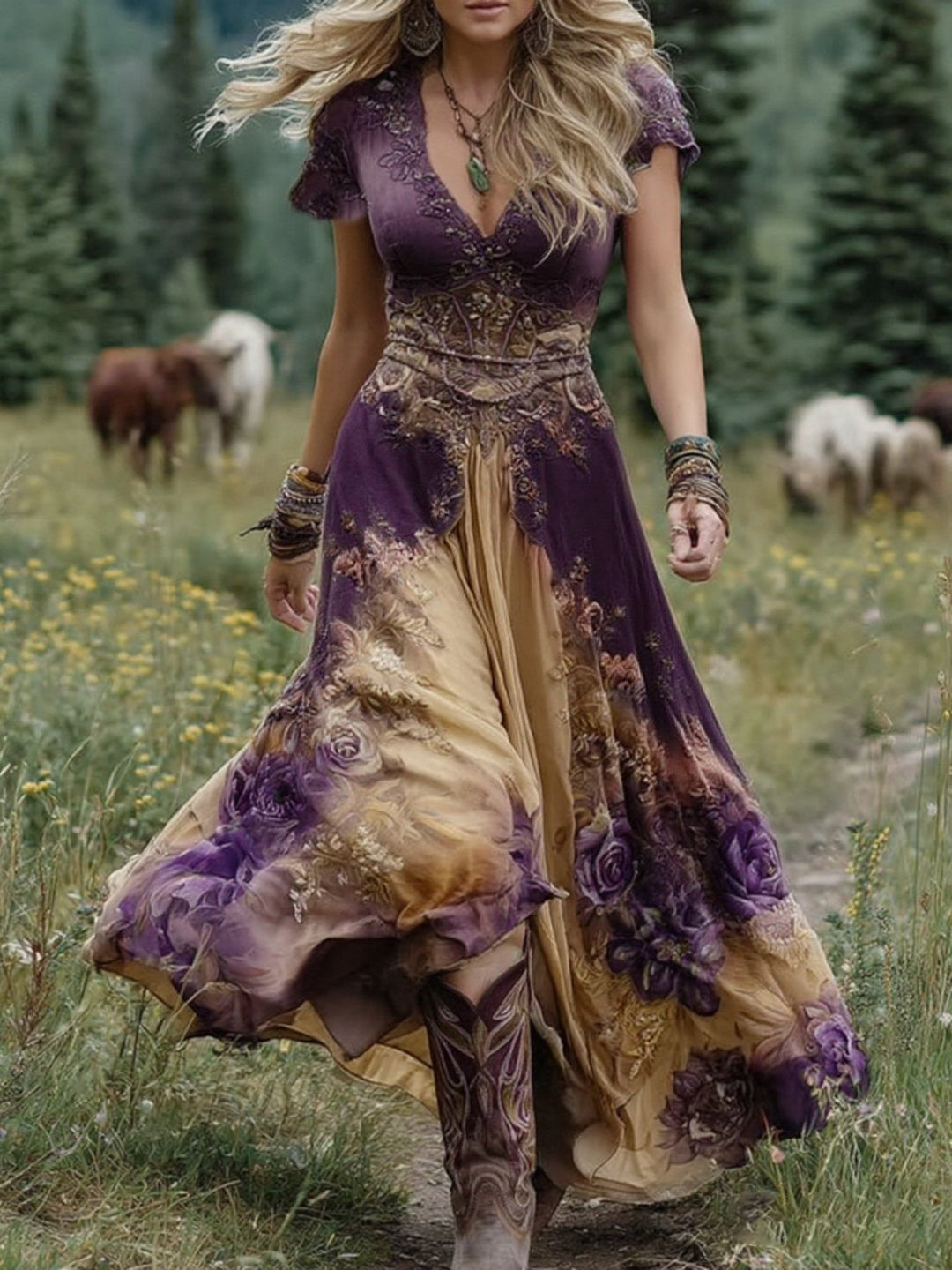 Embroidered Maxi Dress