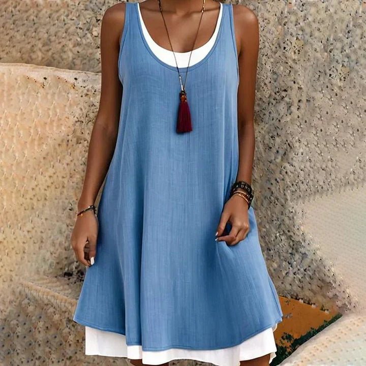 Sunlit Sleeveless Midi Dress.