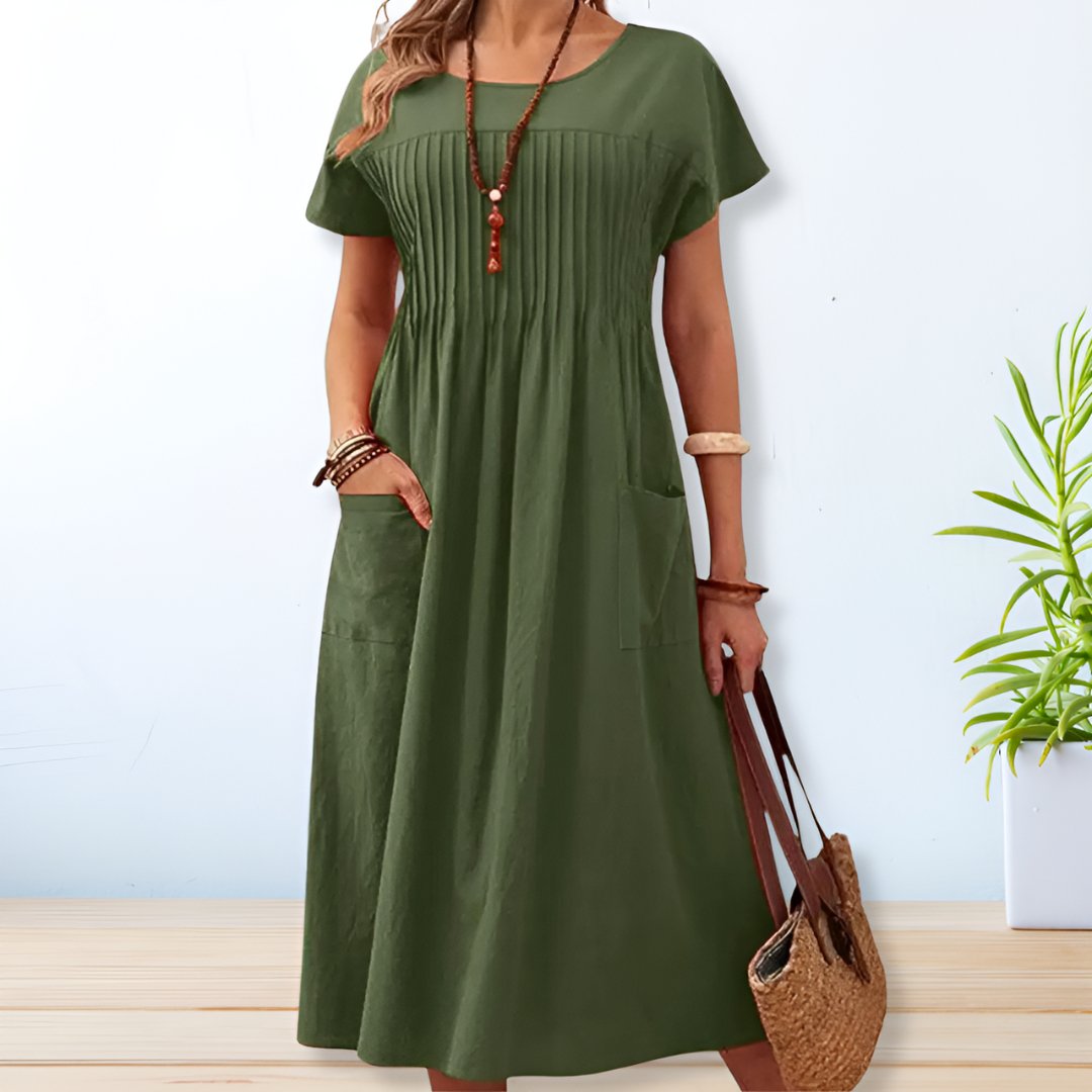 Flattering Pleated Midi Dress