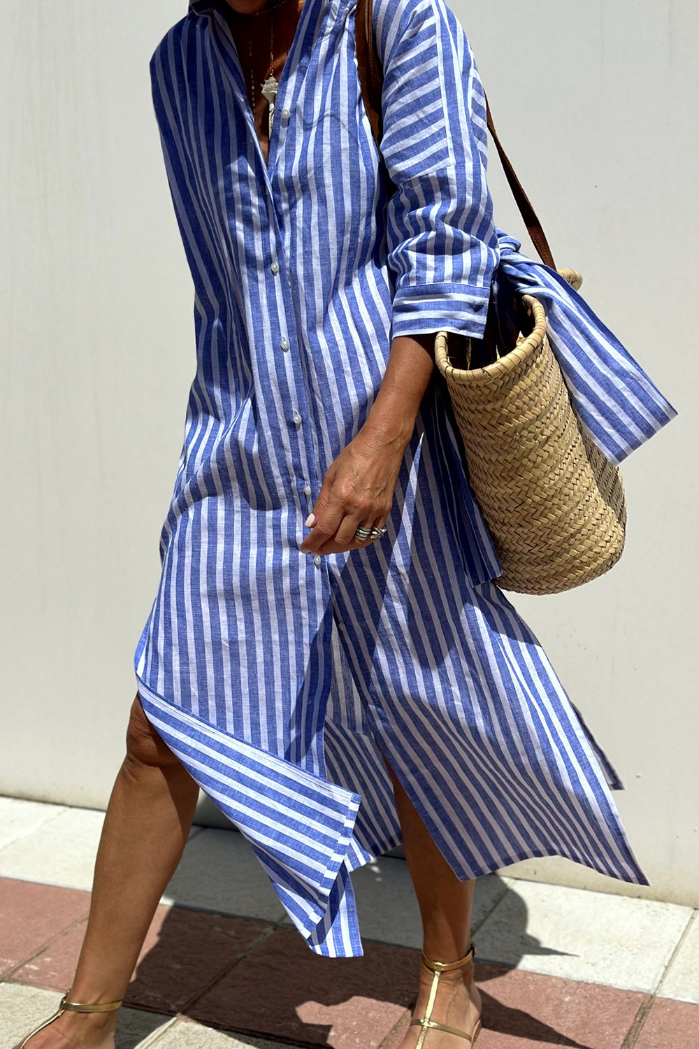 Timeless Striped Shirt Dress With Elegant Comfort