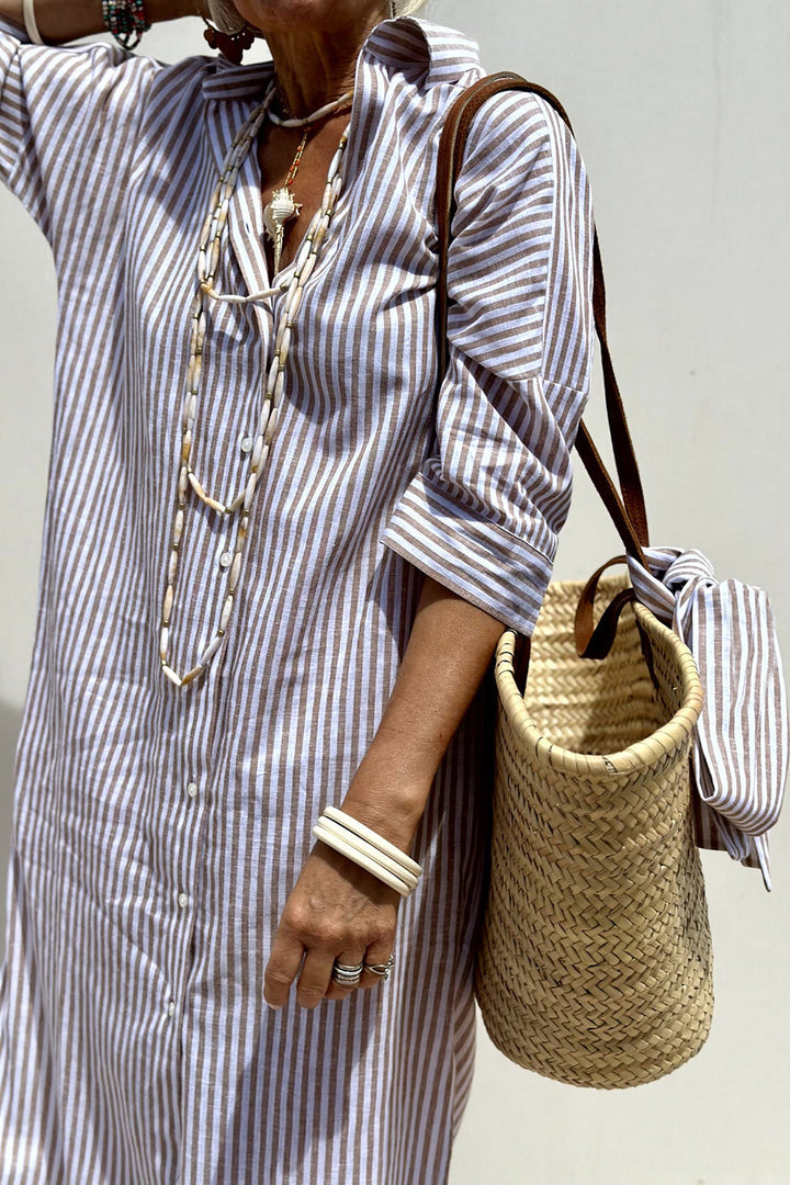 Timeless Striped Shirt Dress With Elegant Comfort