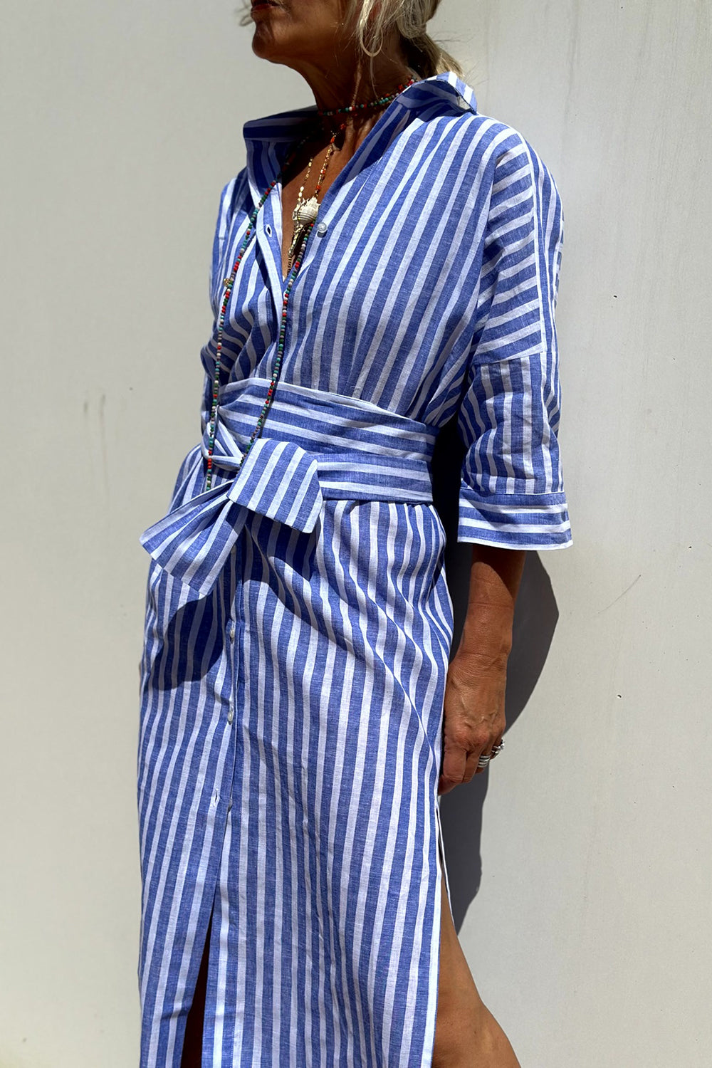Timeless Striped Shirt Dress With Elegant Comfort